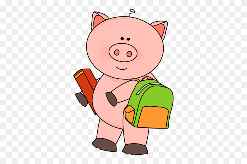 341x500 Pig Going To School Pig School, Pig - Piggy Bank Clipart Free