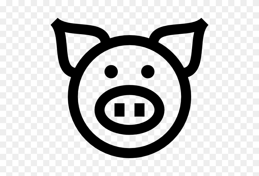 512x512 Pig Head Png Black And White Transparent Pig Head Black And White - Pig Face Clipart Black And White