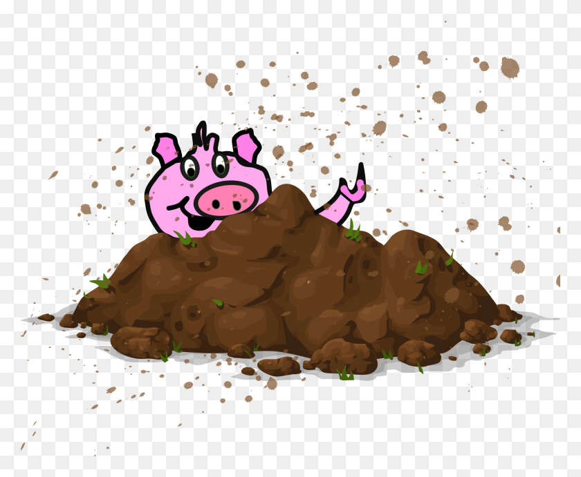 2400x1942 Pig In Dirt Vector Clipart Image - Glacier Clipart