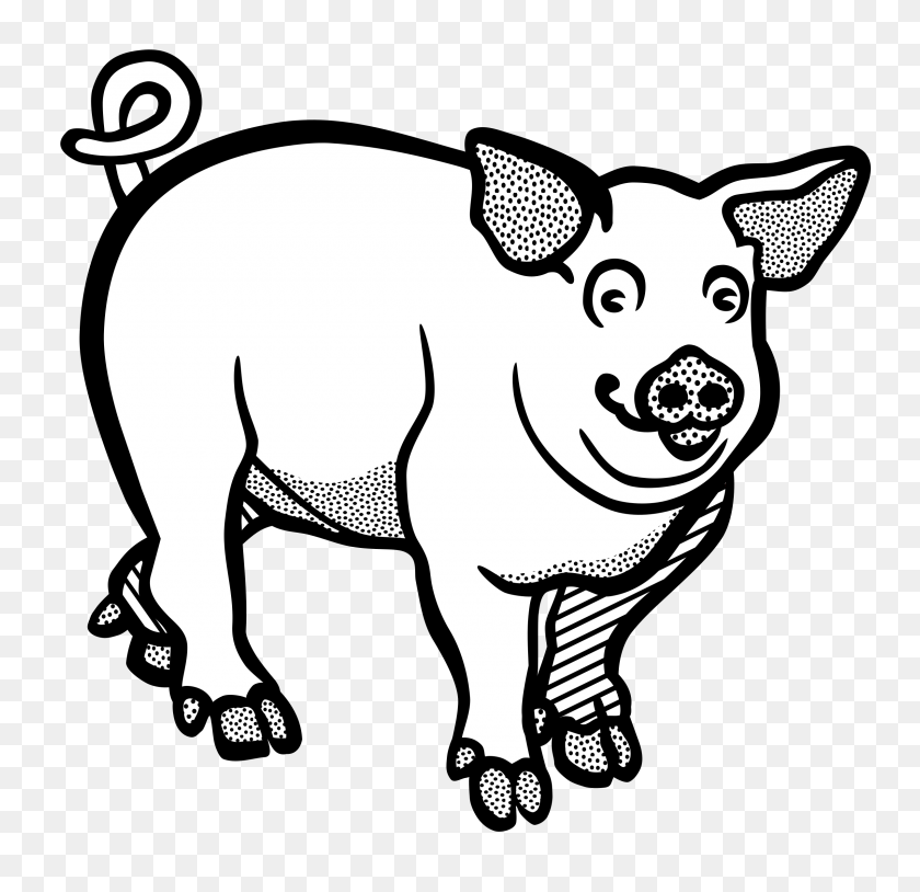 2400x2323 Pig Line Art Image Group - Sneaky Clipart
