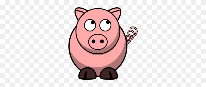 282x297 Pig Looking Up Left Clip Art - Pig Image Clipart