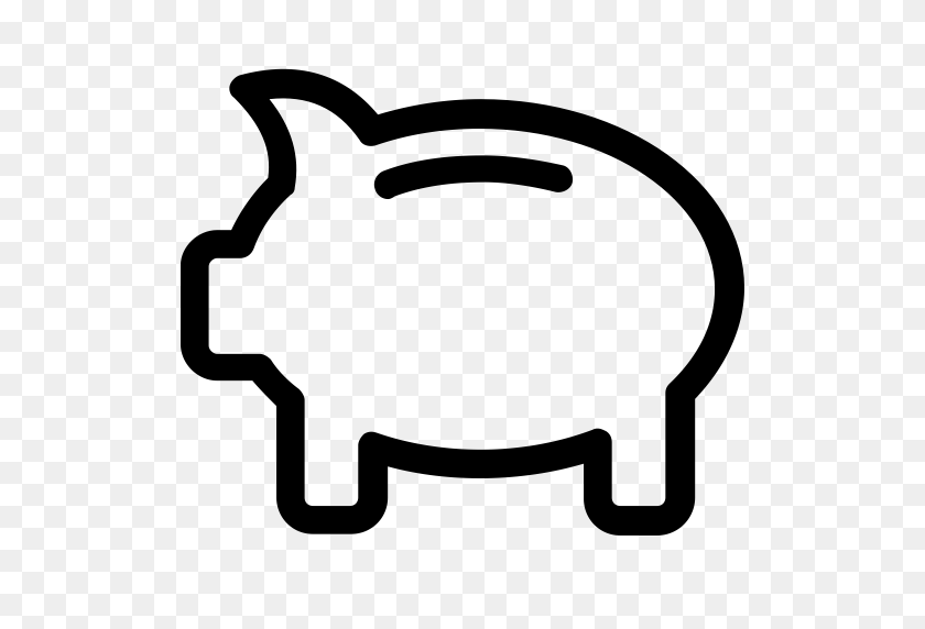 512x512 Pig, Money Box, Pork, Piggy Bank Icon - Piggy Bank Clipart Black And White