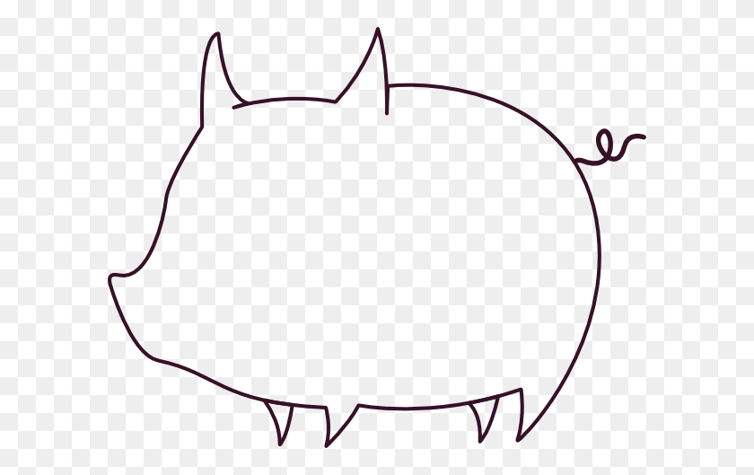 600x469 Pig Outline Clip Art - Cat Clipart Outline