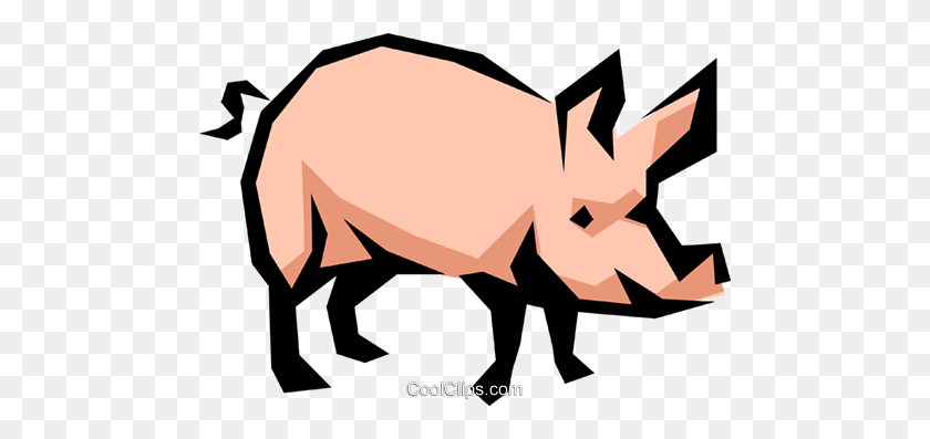 480x337 Pig Royalty Free Vector Clip Art Illustration - Boar Clipart