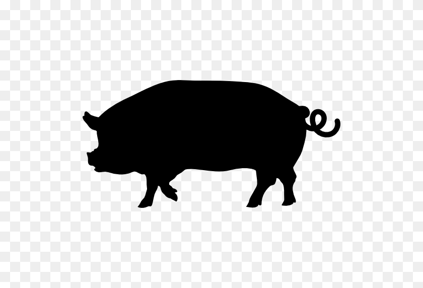 512x512 Pig Side View Silhouette Free Vector Icons Designed - Pig Silhouette PNG