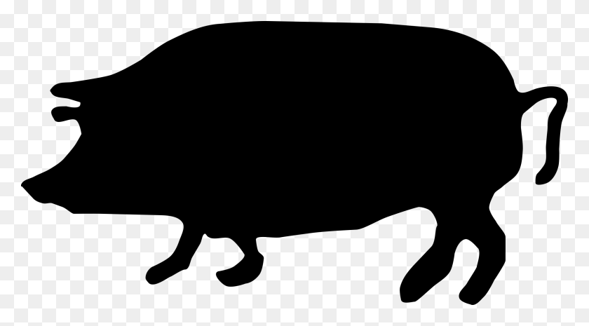2400x1249 Pig Silhouette Icons Png - Pig Silhouette PNG