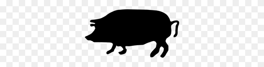 300x156 Pig Silhouette Png, Clip Art For Web - Pig Black And White Clipart