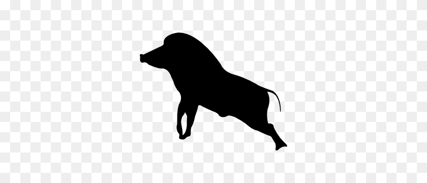 300x300 Pig Silhouette Sticker - Pig Silhouette PNG