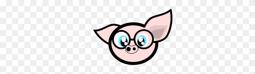 296x186 Pig With Glasses Png, Clip Art For Web - Pig Clipart Outline