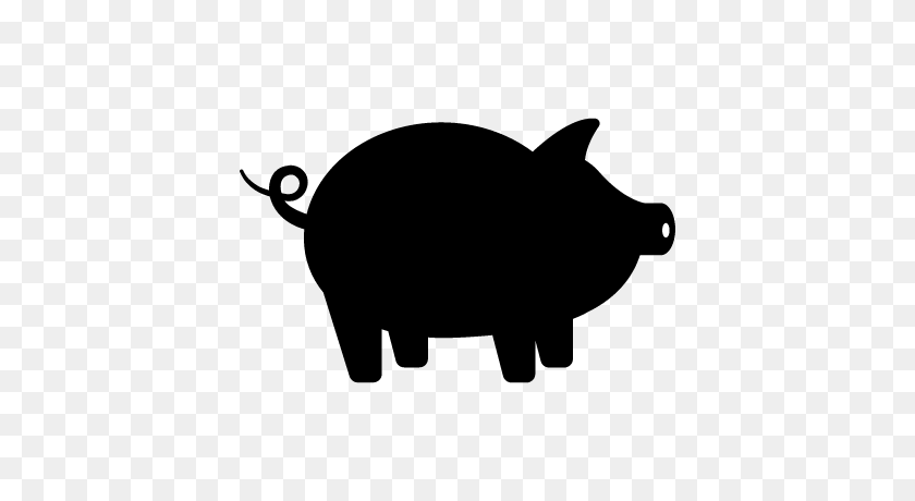 400x400 Pig With Round Tail Free Vectors, Logos, Icons And Photos Downloads - Pig Silhouette Clip Art