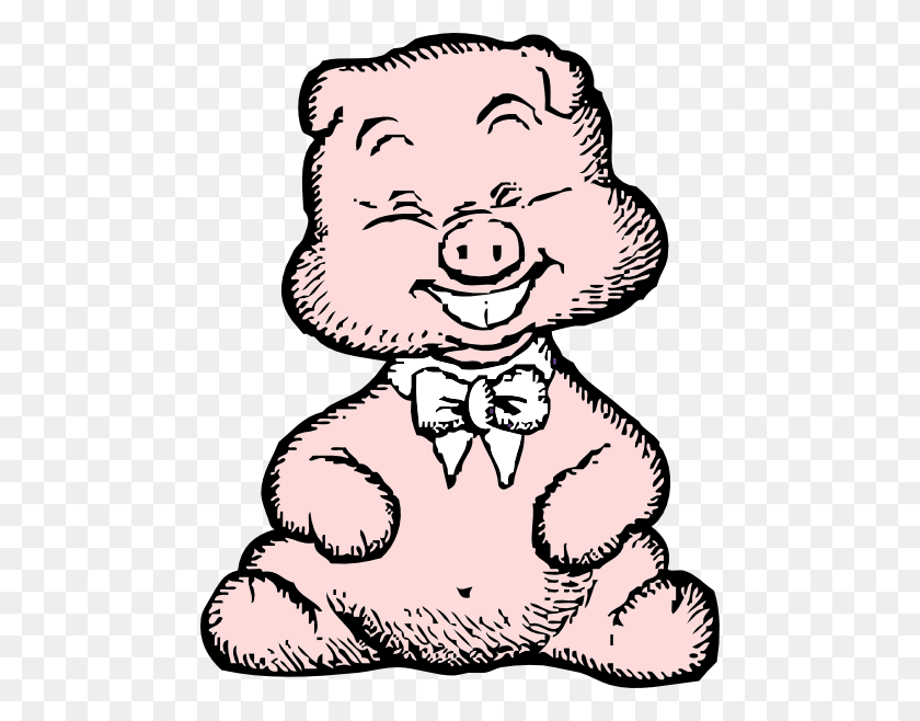 474x598 Pig With White Bowtie Png, Clip Art For Web - Pig Head Clipart