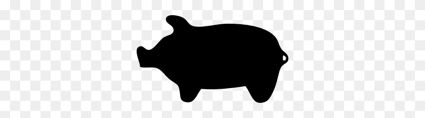 300x174 Piggie Silhouette Clip Art - Pig Silhouette PNG