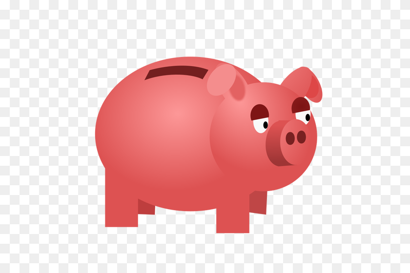 500x500 Piggy Bank Clip Art - Piggy Bank Clipart Black And White