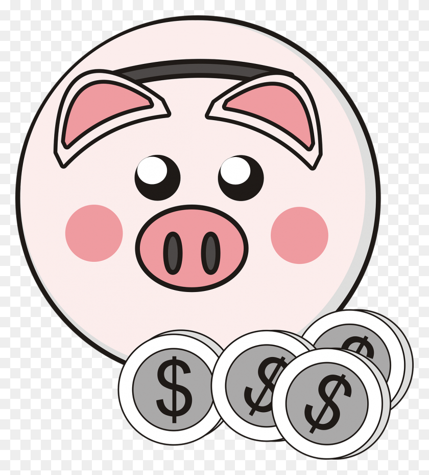 1148x1280 Piggy Bank Coins Clipart Transparent Png - Piggy Bank PNG