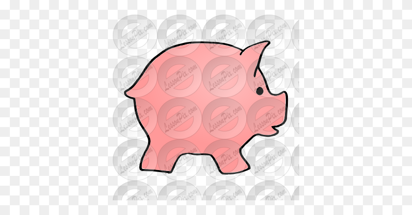 380x380 Piggy Bank Picture For Classroom Therapy Use - Piggy Bank Clipart
