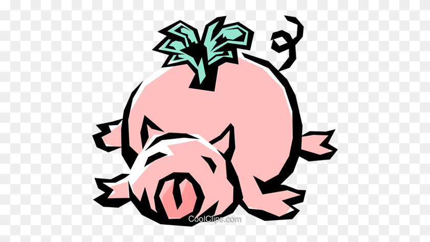 480x413 Piggy Bank Royalty Free Vector Clip Art Illustration - Piggy Bank Clipart