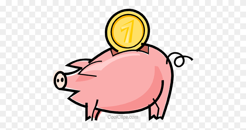 480x386 Piggy Bank Royalty Free Vector Clip Art Illustration - Piggy Bank Clipart