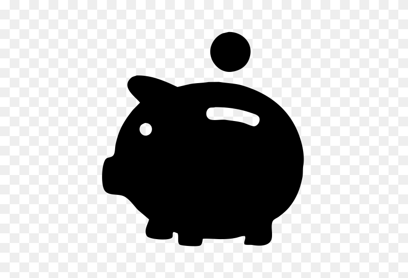 512x512 Piggy Bank, Savings Icon With Png And Vector Format For Free - Piggy Bank Clipart Black And White