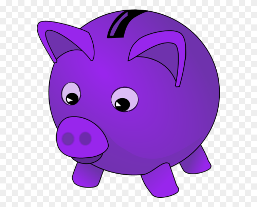 600x617 Piggy Bank Vector Clip Art - Piggy Bank Clipart Black And White