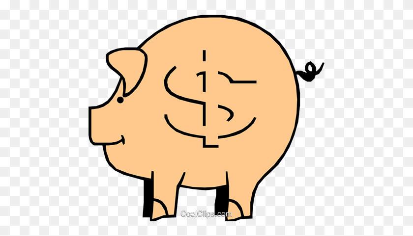 480x421 Piggy Banks Royalty Free Vector Clip Art Illustration - Piggy Bank Clipart Free