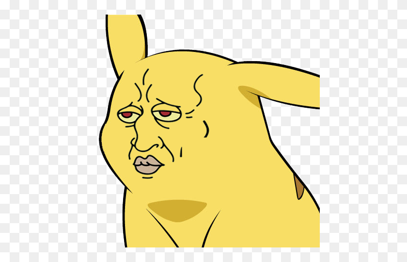 480x480 Pikachu With The Face Of Squidward Give Pikachu A Face Know - Squidward Nose PNG