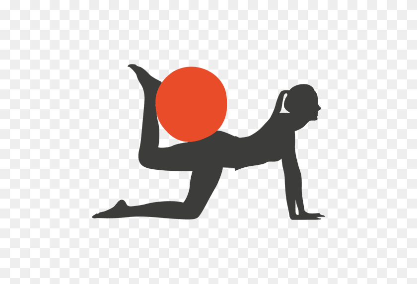 512x512 Pilates Exercise Girl Silhouette - Exercise PNG