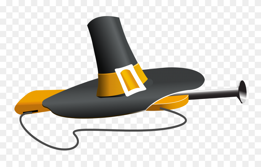 7308x4503 Pilgrim Hat And Musket Png Clipart - Pilgrim Hat Clipart