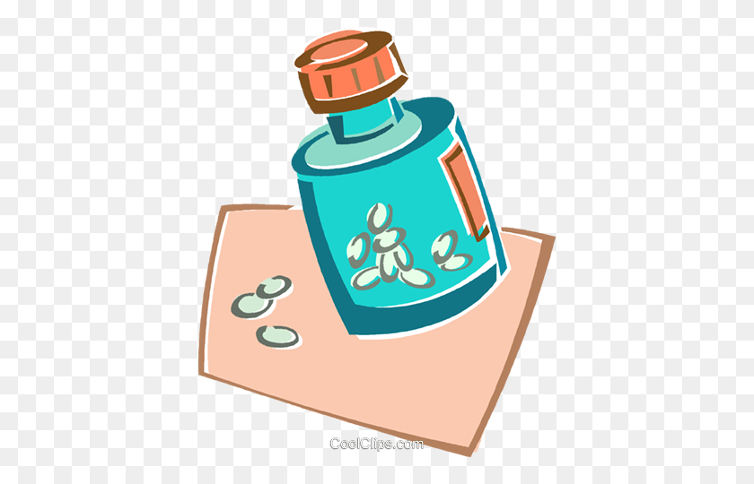398x480 Pill Bottle Royalty Free Vector Clip Art Illustration - Pill Bottle Clipart