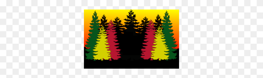 600x190 Pine Forest Sunset Clip Art - Pine Forest Clipart