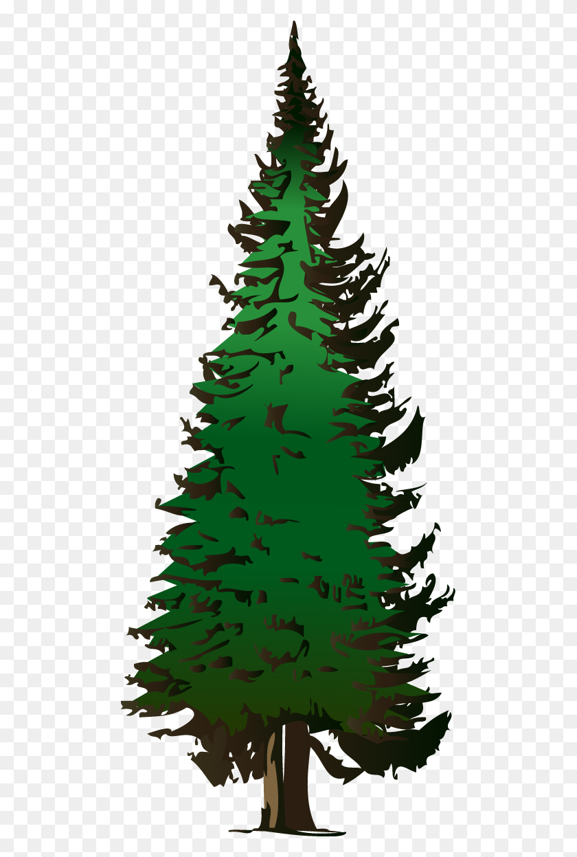 487x1187 Pine Tree Tree Silhouettes Clip Art At Vec - Christmas Tree Clipart