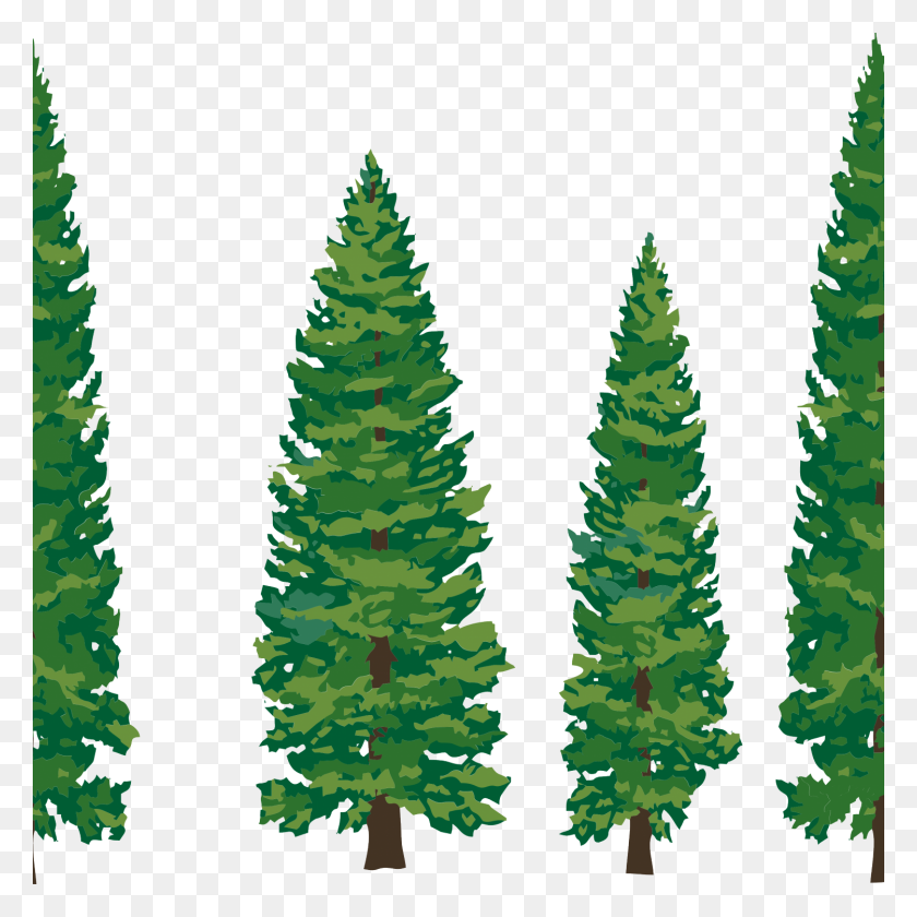 1500x1500 Pine Trees Silhouette Pine Clipart - Fir Tree Clipart