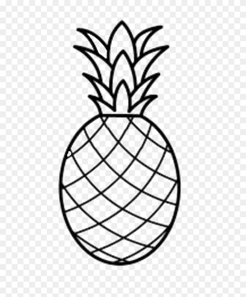 1052x1285 Pineapple - Pineapple Clipart Black And White