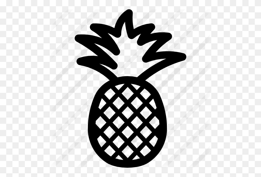 512x512 Pineapple - Black And White Pineapple Clipart