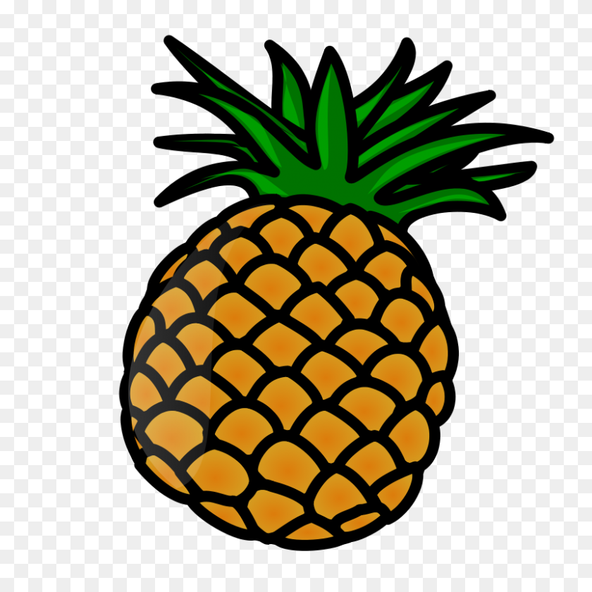 800x800 Pineapple Clip Art Black And White - Pineapple Black And White Clipart