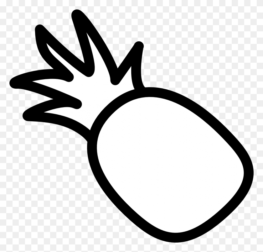 1331x1271 Pineapple Clipart - Bowl Clipart Black And White