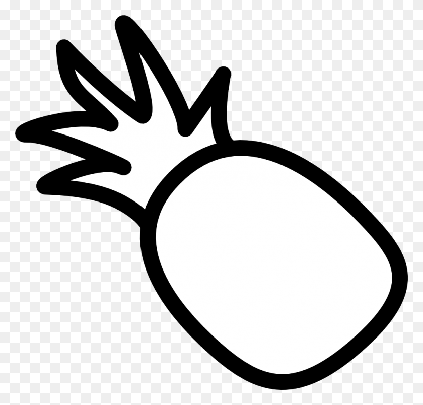 999x954 Pineapple Clipart Black And White - Pear Clipart Black And White