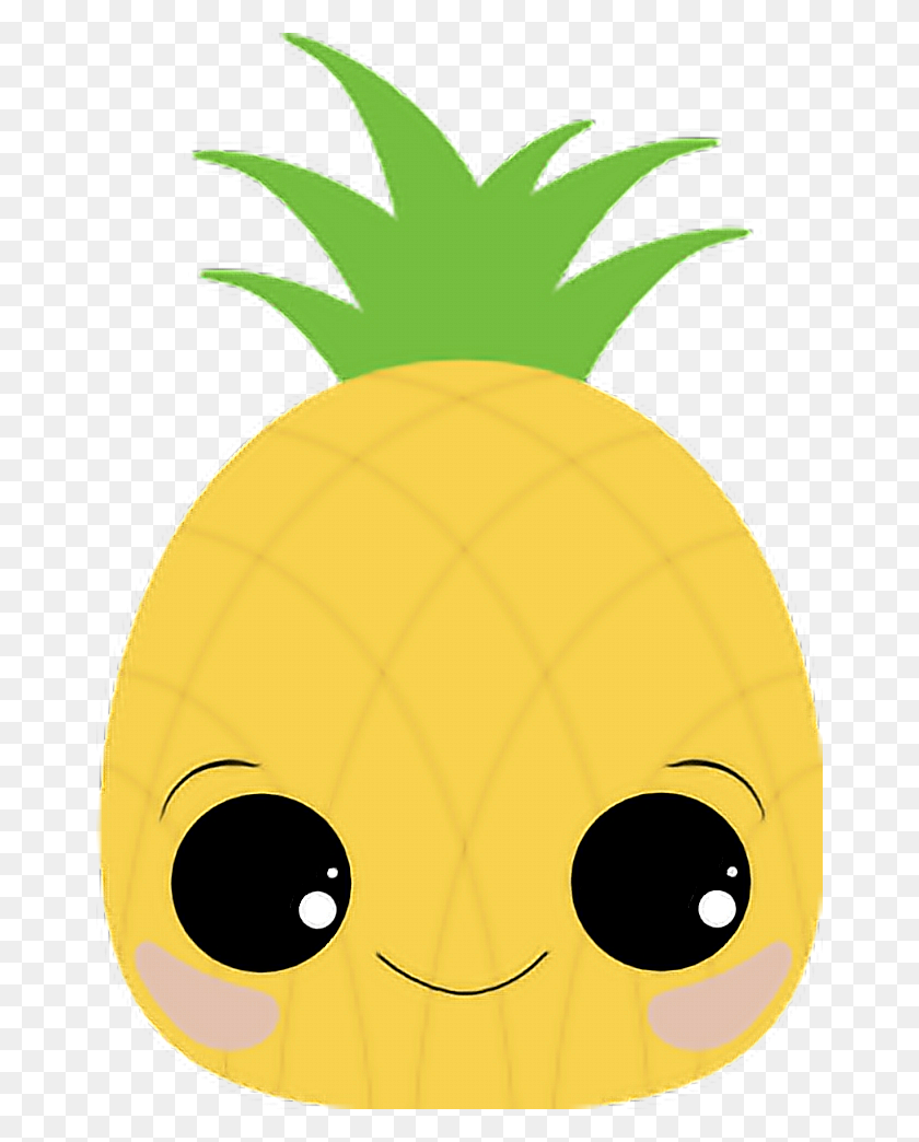 664x984 Pineapple Kawaii - Pina PNG