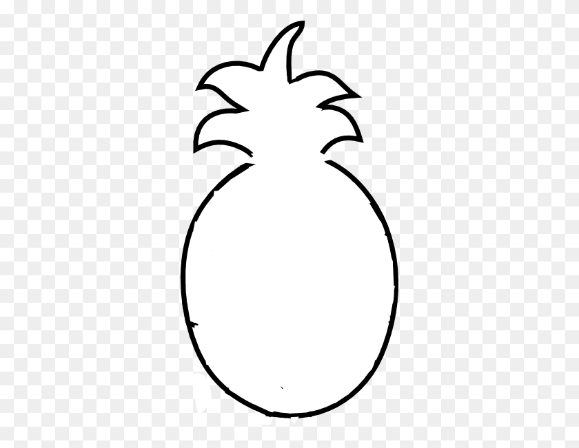 342x591 Pineapple Outline Clip Art Luau Party Outline - Pineapple Black And White Clipart