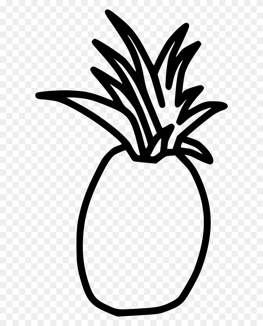 616x980 Pineapple Png Icon Free Download - Pineapple Black And White Clipart
