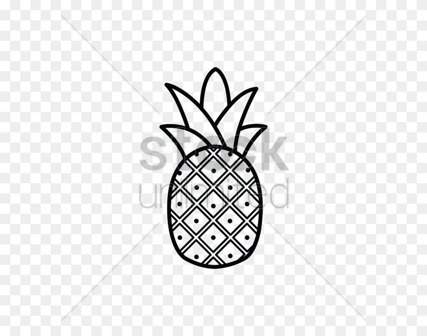 600x600 Pineapple Vector Image - Black And White Pineapple Clipart