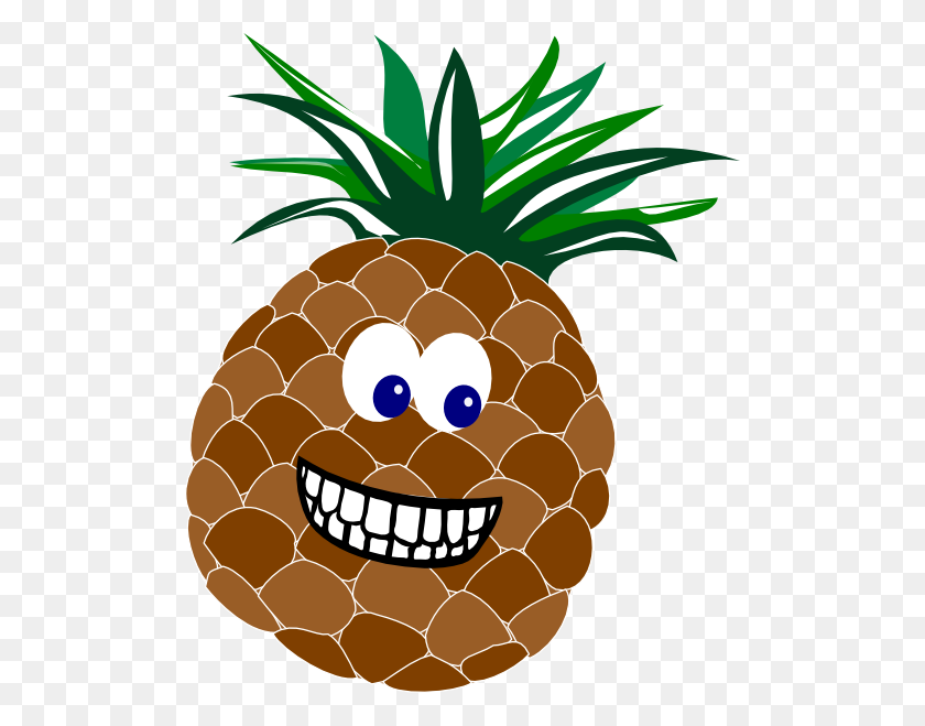 504x599 Pineapple With Face Clip Art - Pineapple With Sunglasses Clipart
