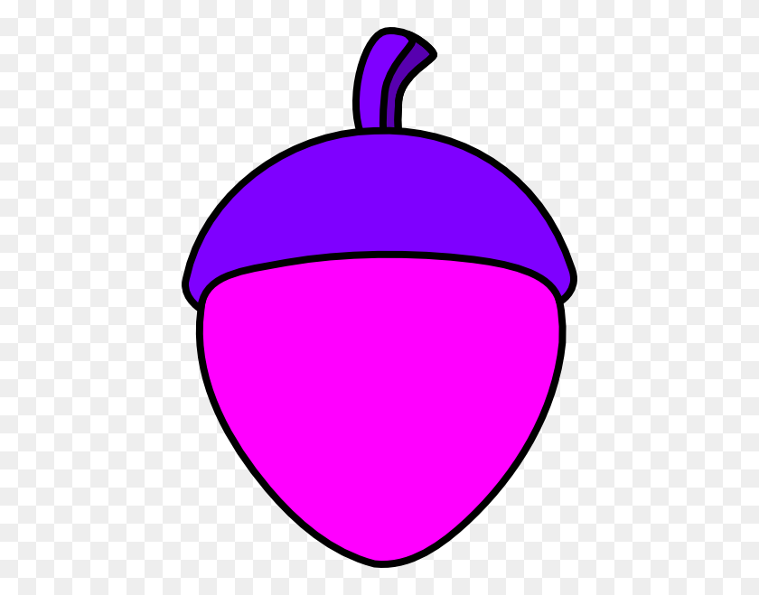 438x599 Pink Acorn With Purple Cap Clip Art - Acorn Clipart Free