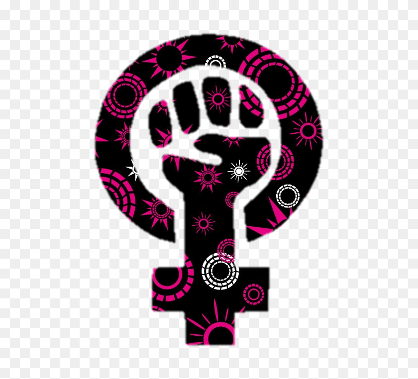 700x702 Pink And Black Feminist Symbol - Feminist PNG