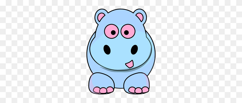 240x298 Pink And Blue Hippo Png Clip Arts For Web - Hippopotamus Clipart Black And White