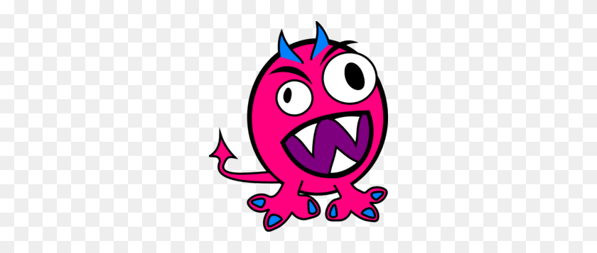 252x297 Pink And Blue Monster Clip Art - Monsters Clipart Free