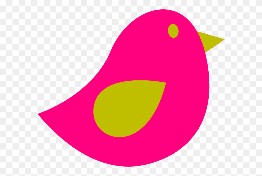600x505 Pink And Green Bird Clip Art - Pink Bird Clipart