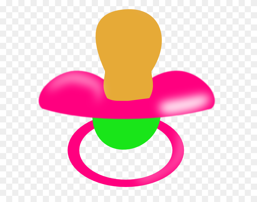 600x600 Pink And Green Pacifier Png Clip Arts For Web - Pacifier PNG