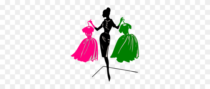 273x299 Pink And Green Silhouette Clip Art - Fashion Designer Clipart