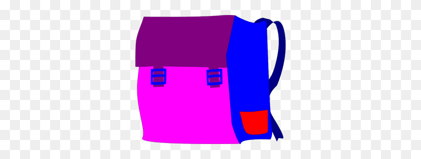 300x258 Pink And Purple Backpack Png, Clip Art For Web - Backpack Clipart