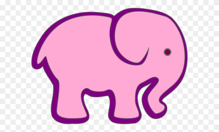 600x448 Pink And Purple Elephant Clip Art - Elephant Clipart PNG